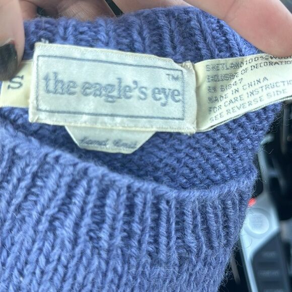 Vintage Winter Sweater The Eagle’s Eye Hand Knit Wool Sweater - Picture 3 of 7